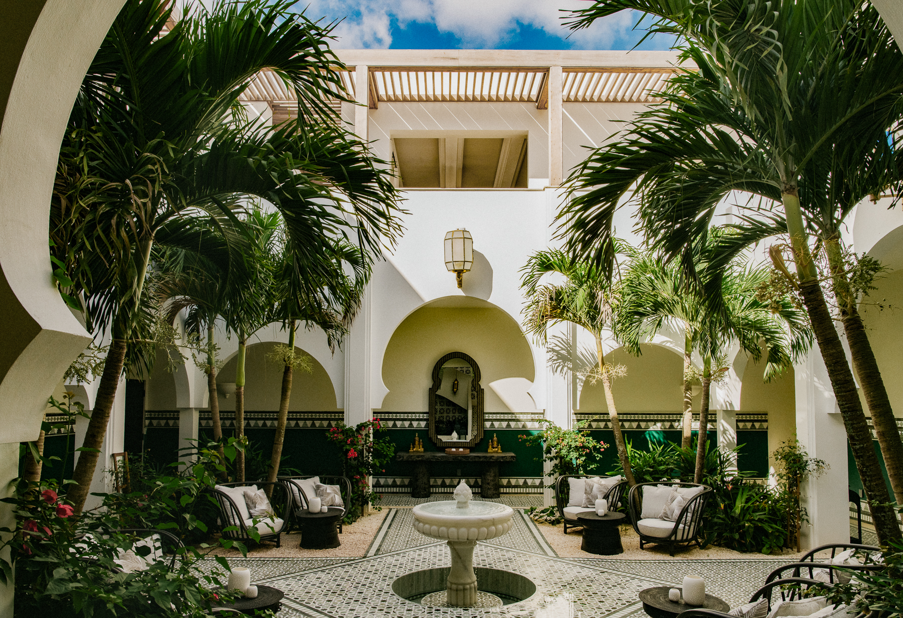 Courtyard at Belmond's Cap Juluca resort in Anguilla