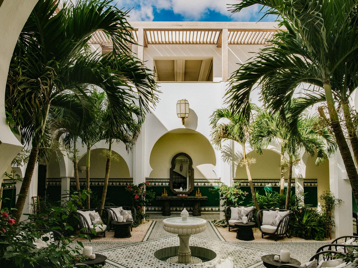 Courtyard at Belmond's Cap Juluca resort in Anguilla