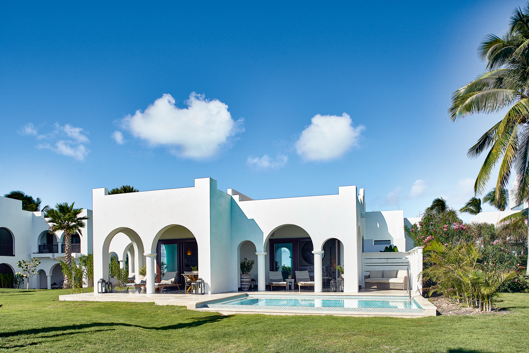 Exterior view of a villa at Belmond's Cap Juluca resort in Anguilla