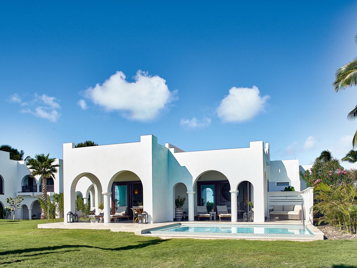 Exterior view of a villa at Belmond's Cap Juluca resort in Anguilla