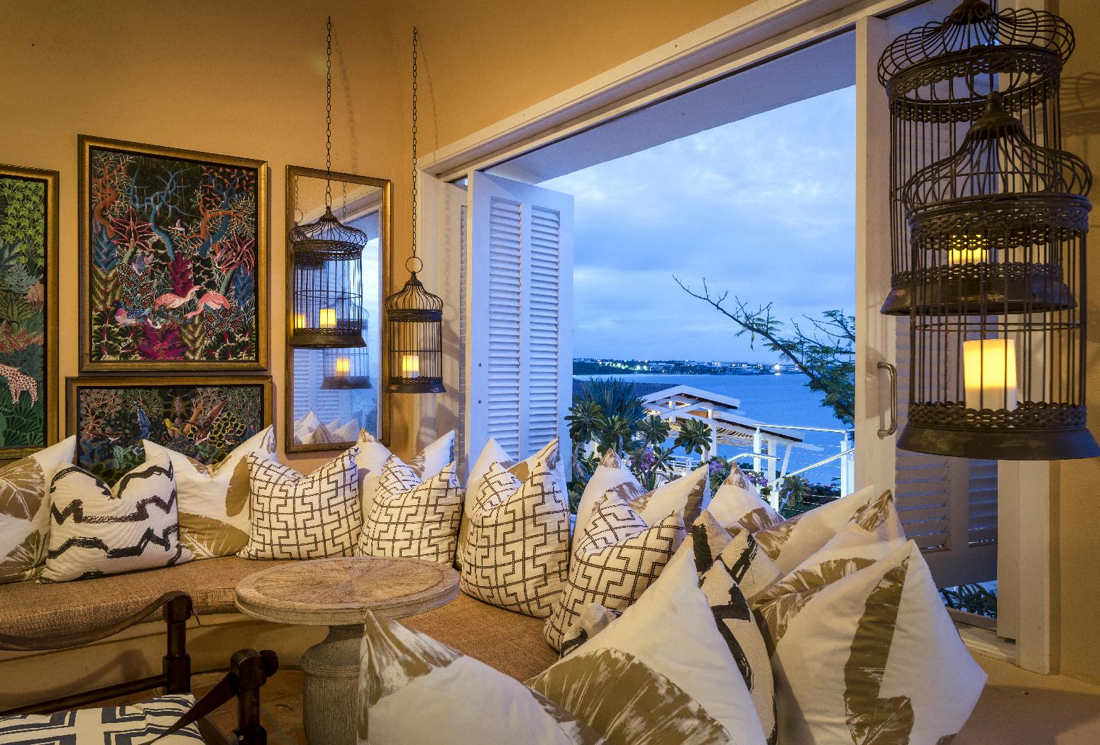 The lounge with balcony of Malliouhana, Anguilla
