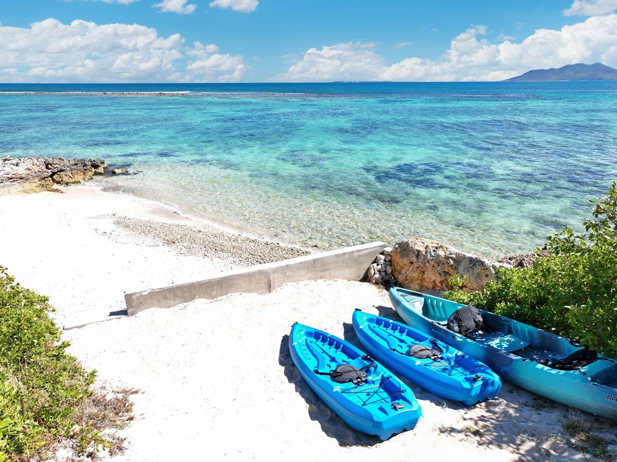 Kayaks on the Beach at Villa Indigo in Anguilla