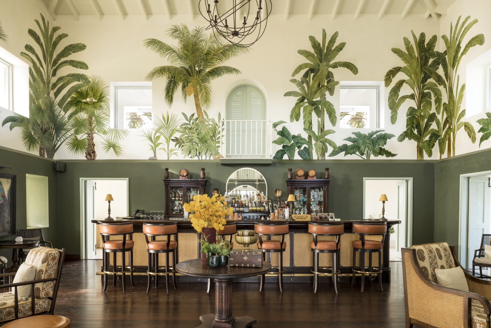 Jungle inspired bar at Jumby Bay