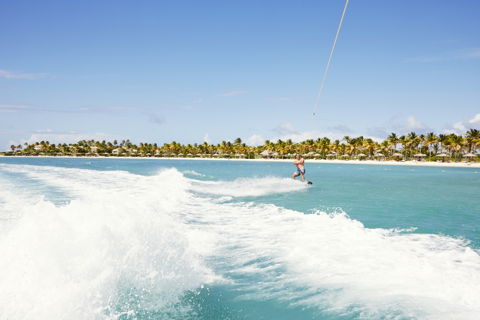 Waterskiing at Jumby Bay
