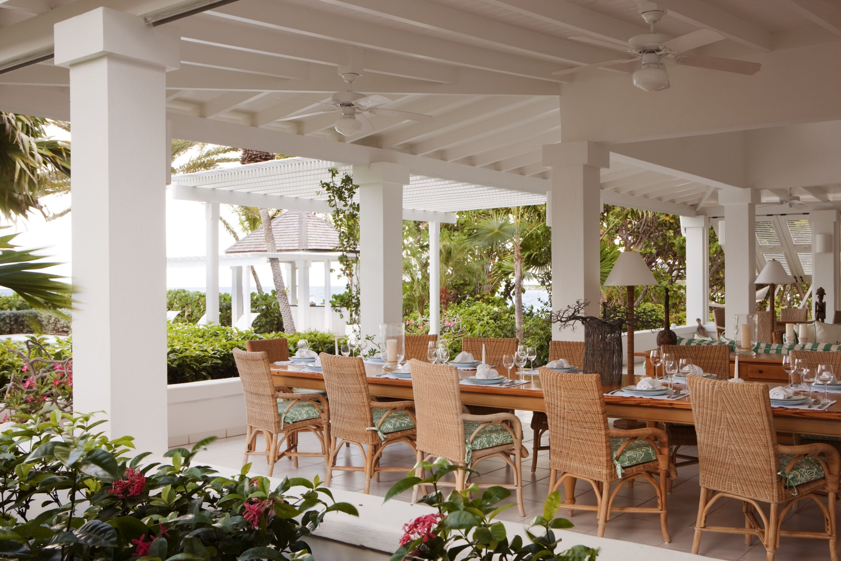 Dining table at Bannaquit, Antigua