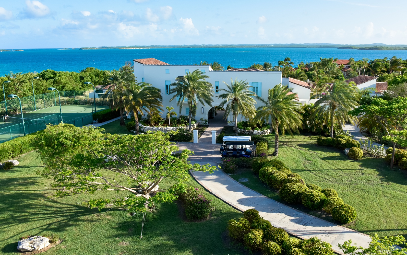 the entrance and facade of Evangeline, Antigua