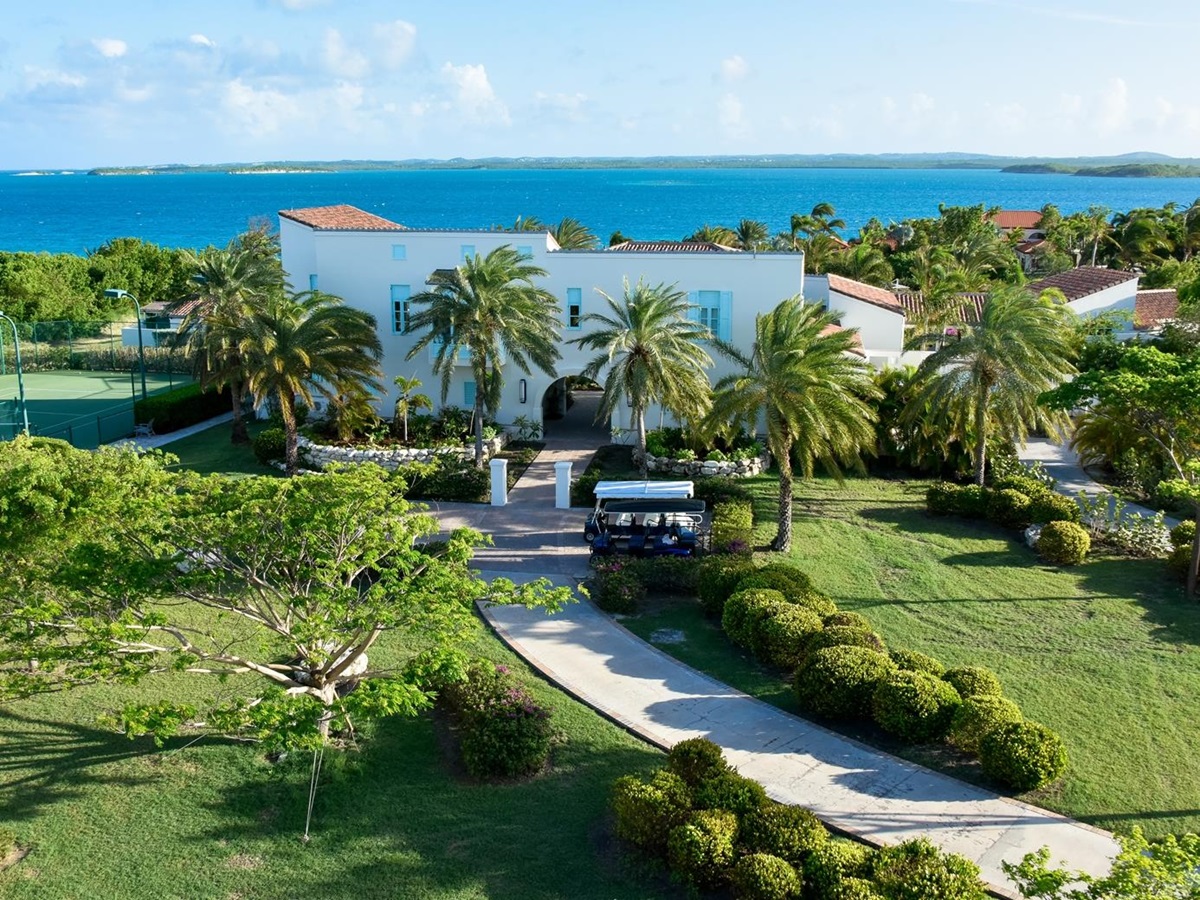the entrance and facade of Evangeline, Antigua