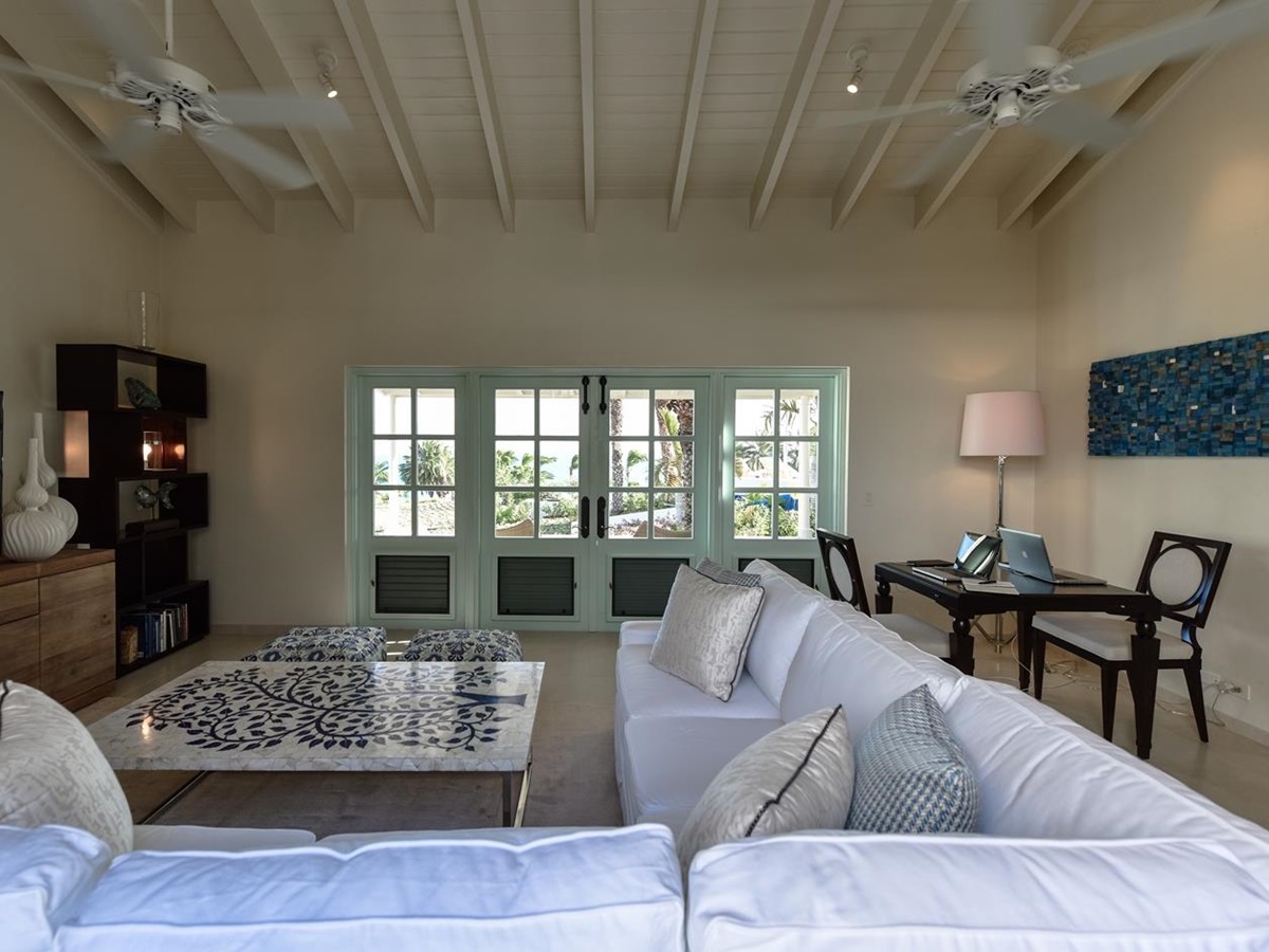 Interior of the living room in Evangeline, Antigua