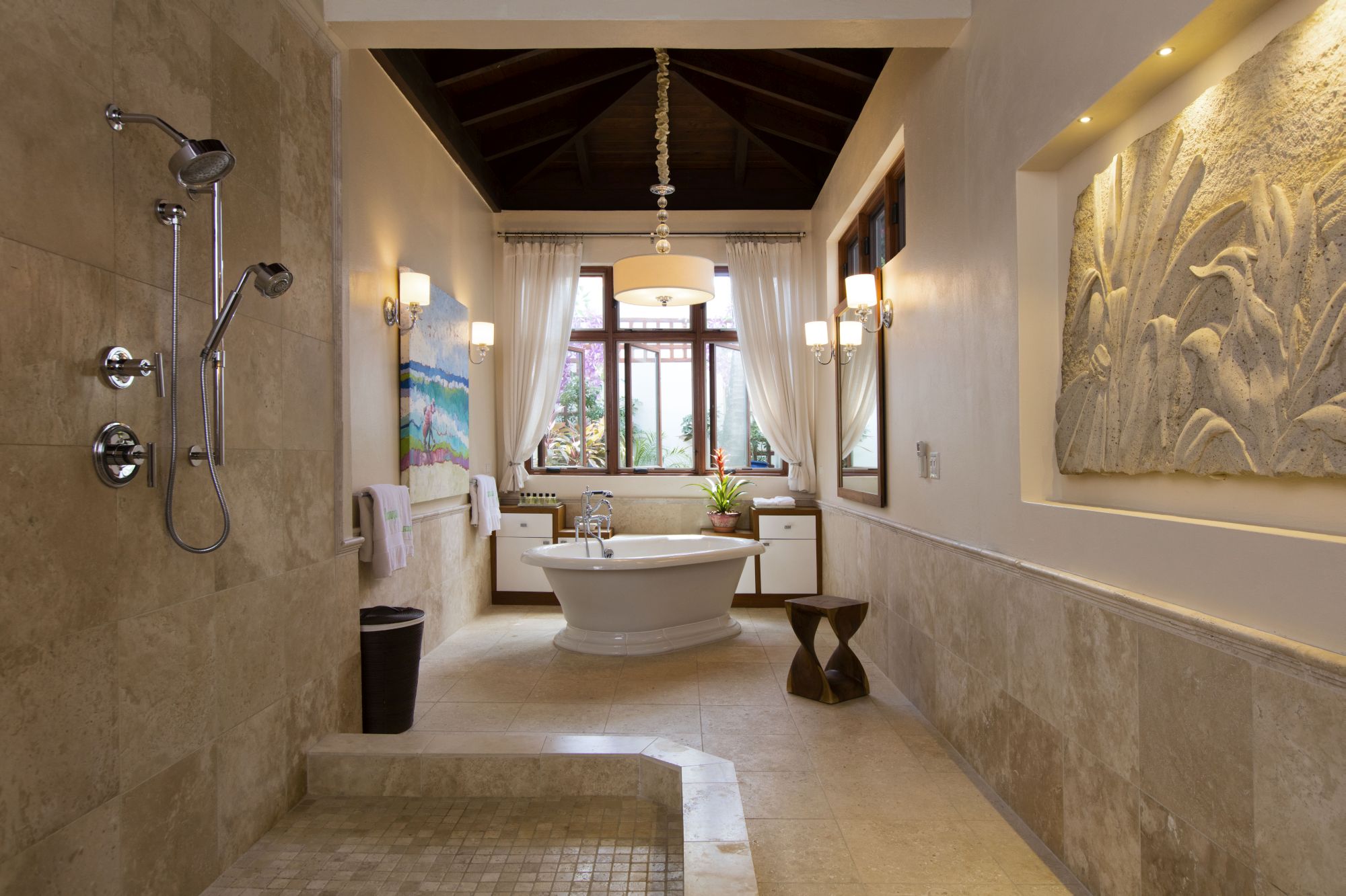 Bathroom in Hummingbird, Jumby Bay, Antigua