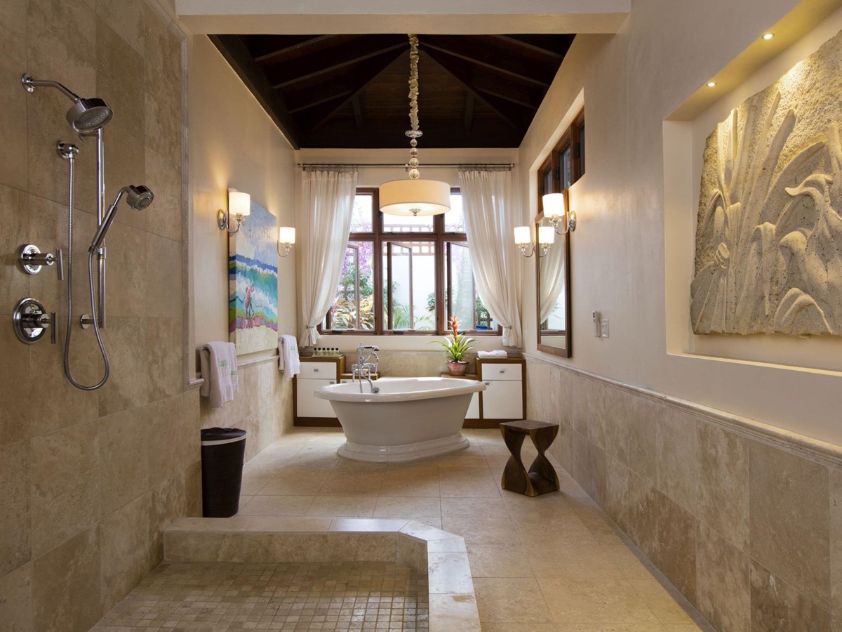 Bathroom in Hummingbird, Jumby Bay, Antigua