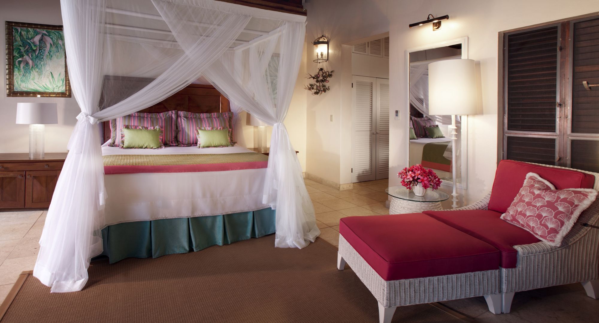 Guest room of Hummingbird, Jumby Bay, Antigua
