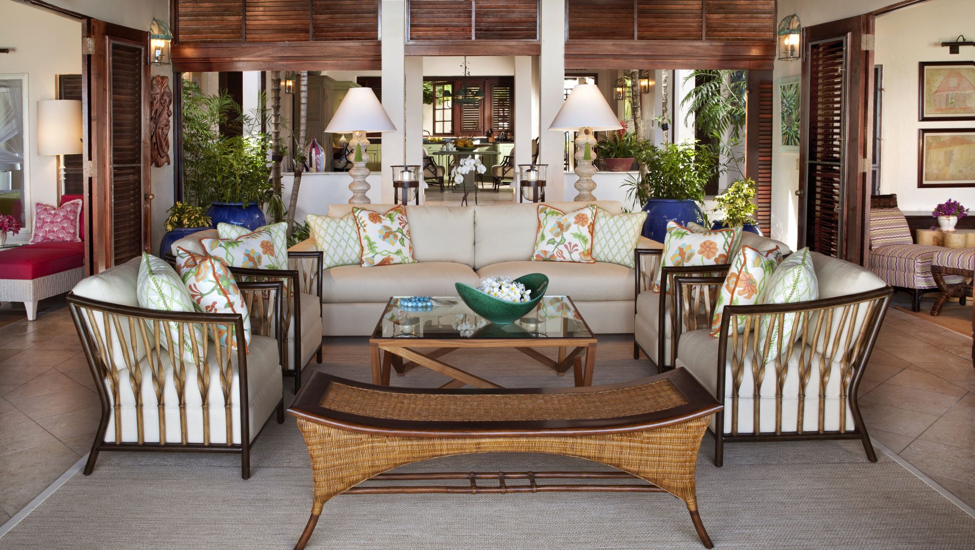 Living room of Hummingbird, Jumby Bay, Antigua