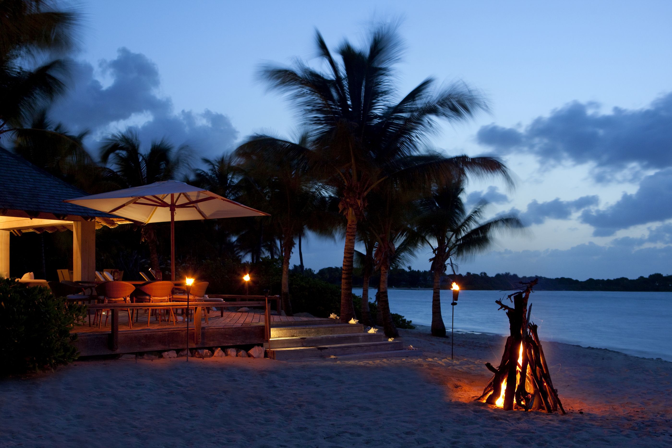 Beach at night at La Casa, Antigua