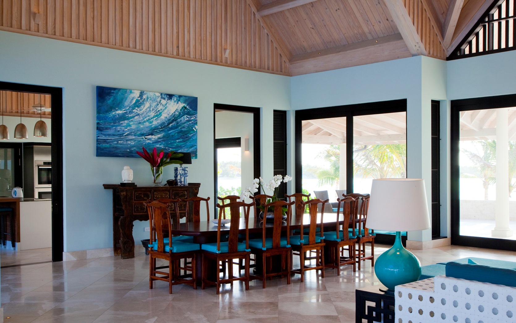 the interior of lazy lizard, antigua
