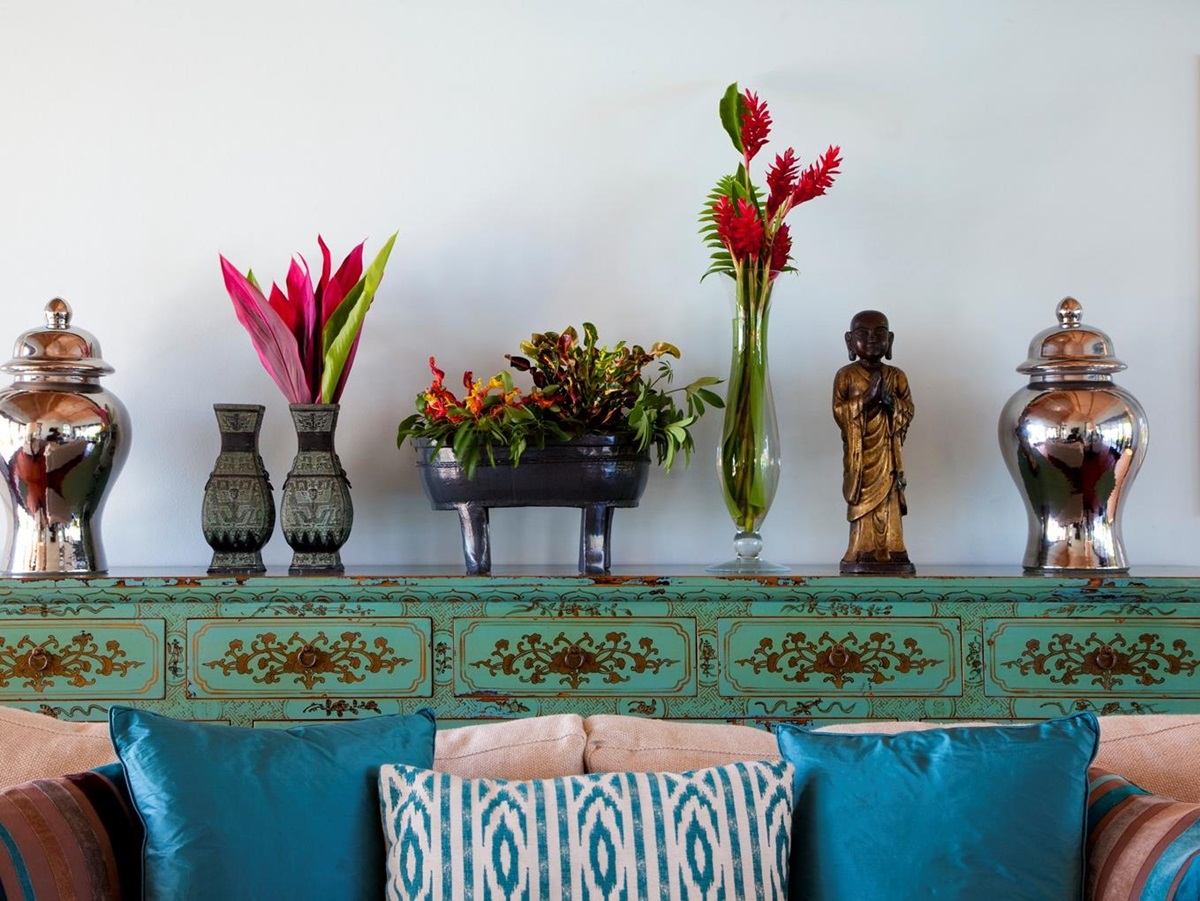 a sofa in lazy lizard, antigua