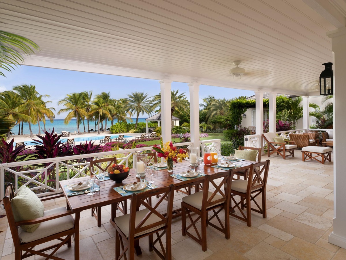 Dining table at Oleander, Antigua