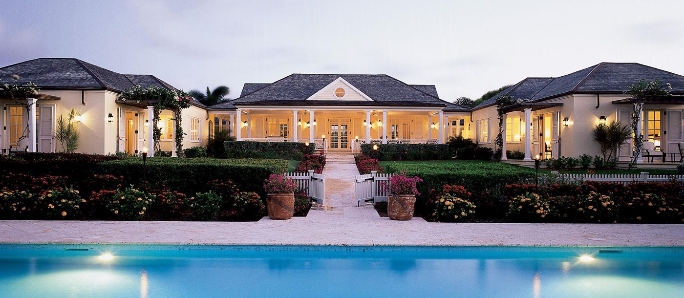 Exteriors and swimming pool of Oleander, Antigua