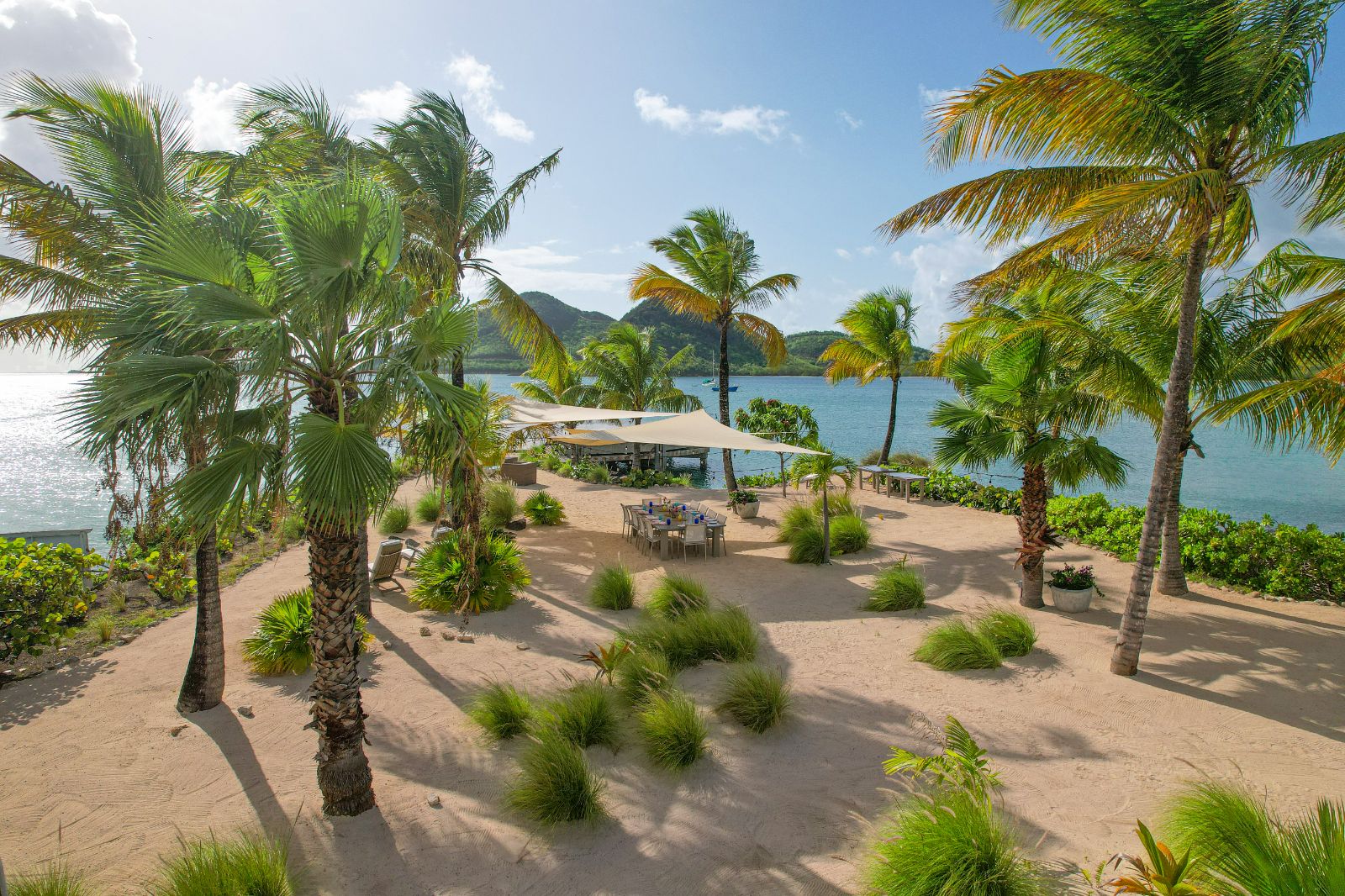 Outdoor Dining View at Palm Point in Antigua
