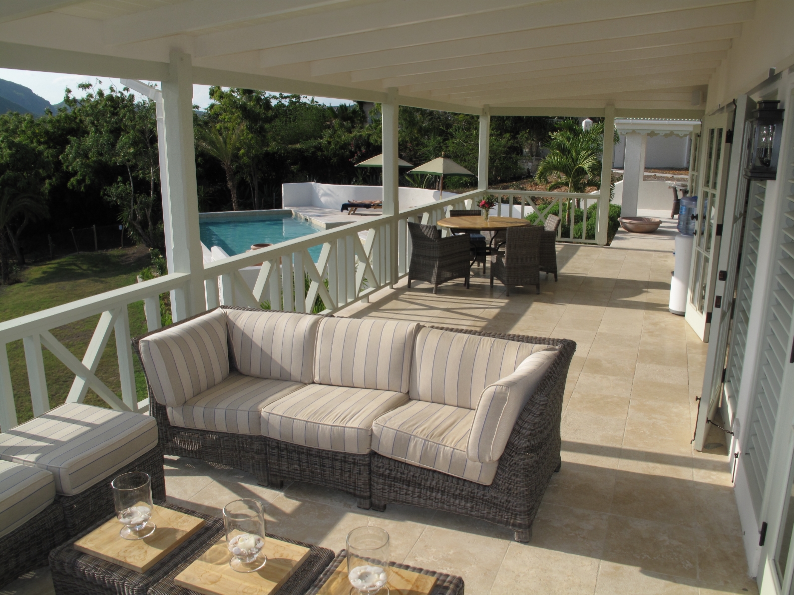 The terrace of Pigeon Beach House, Antigua