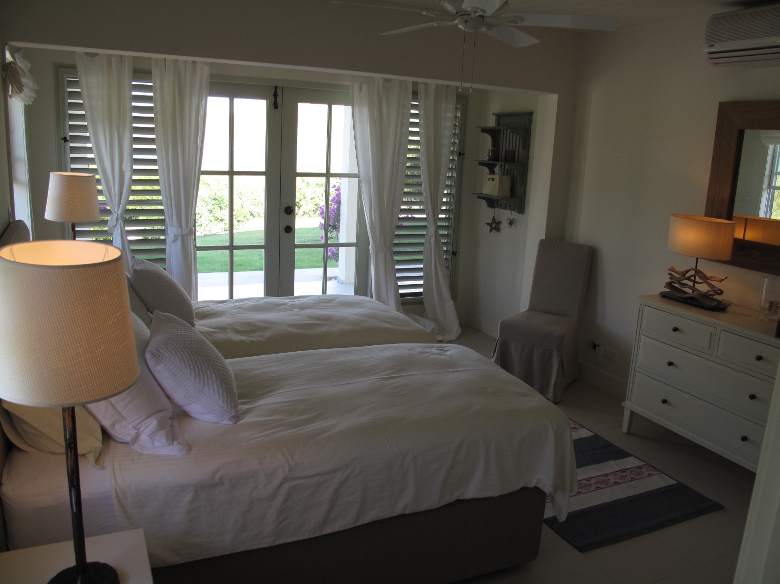 The twin bedroom of Pigeon Beach House, Antigua