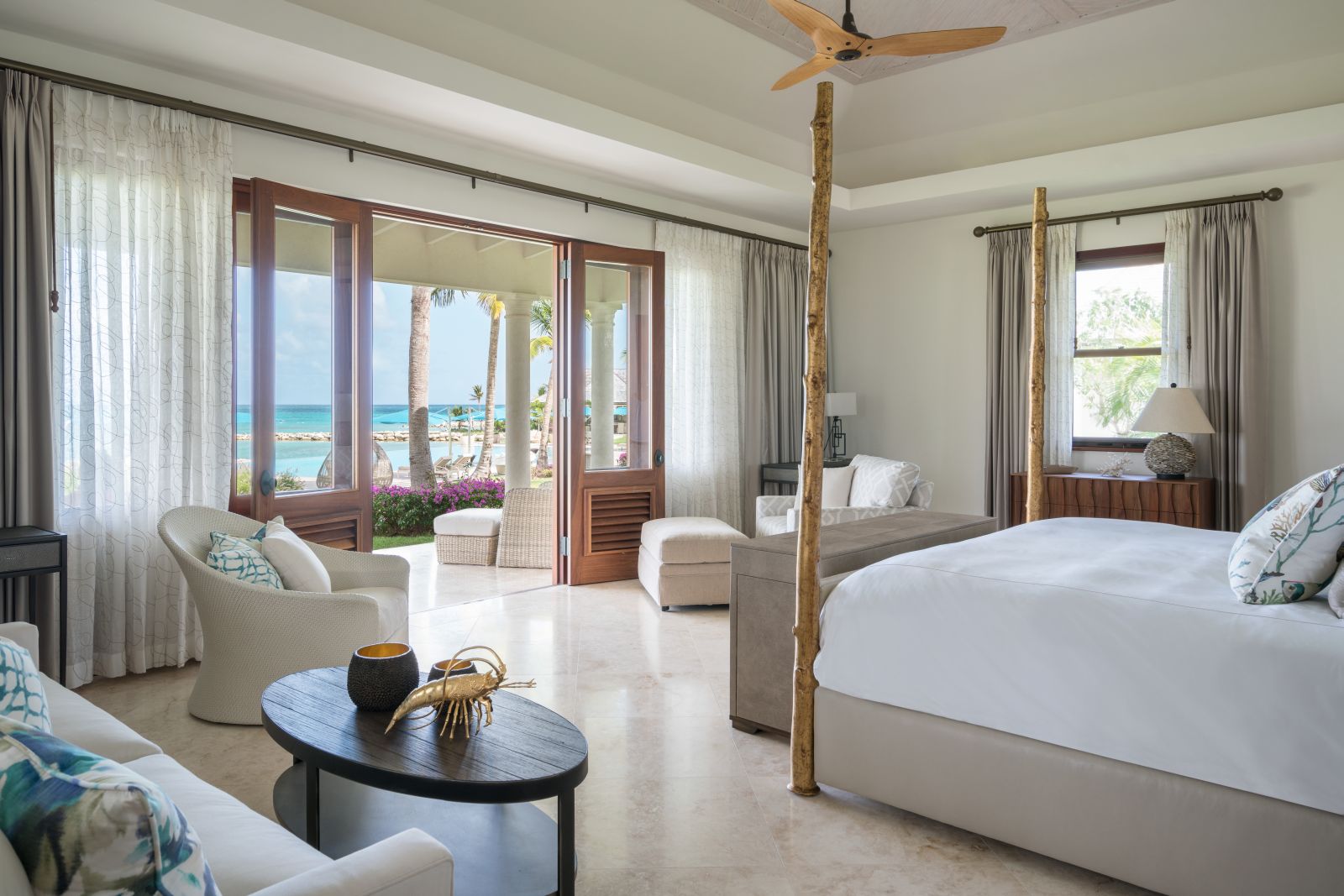 COttage bedroom at Pure Turquoise-Jumby Bay-Antigua