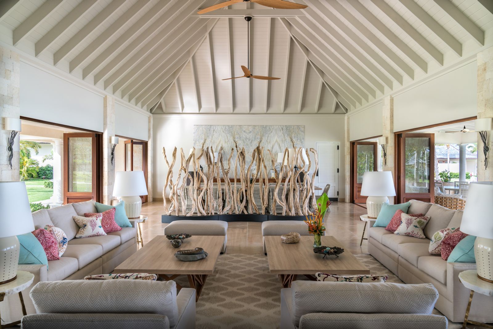 Living room at Pure Turquoise-Jumby Bay-Antigua
