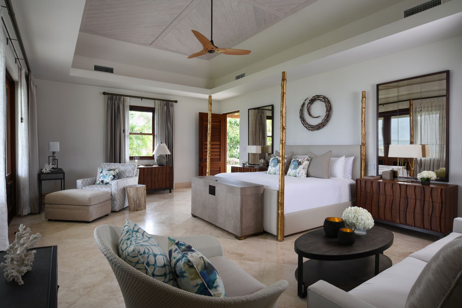 Master bedroom  at Pure Turquoise-Jumby Bay-Antigua