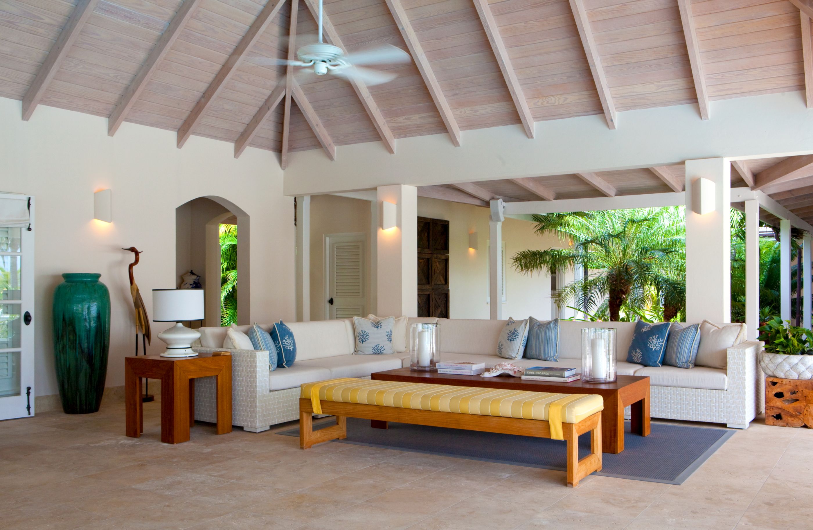 indoor seating area at Sandpiper Beach House, Antigua