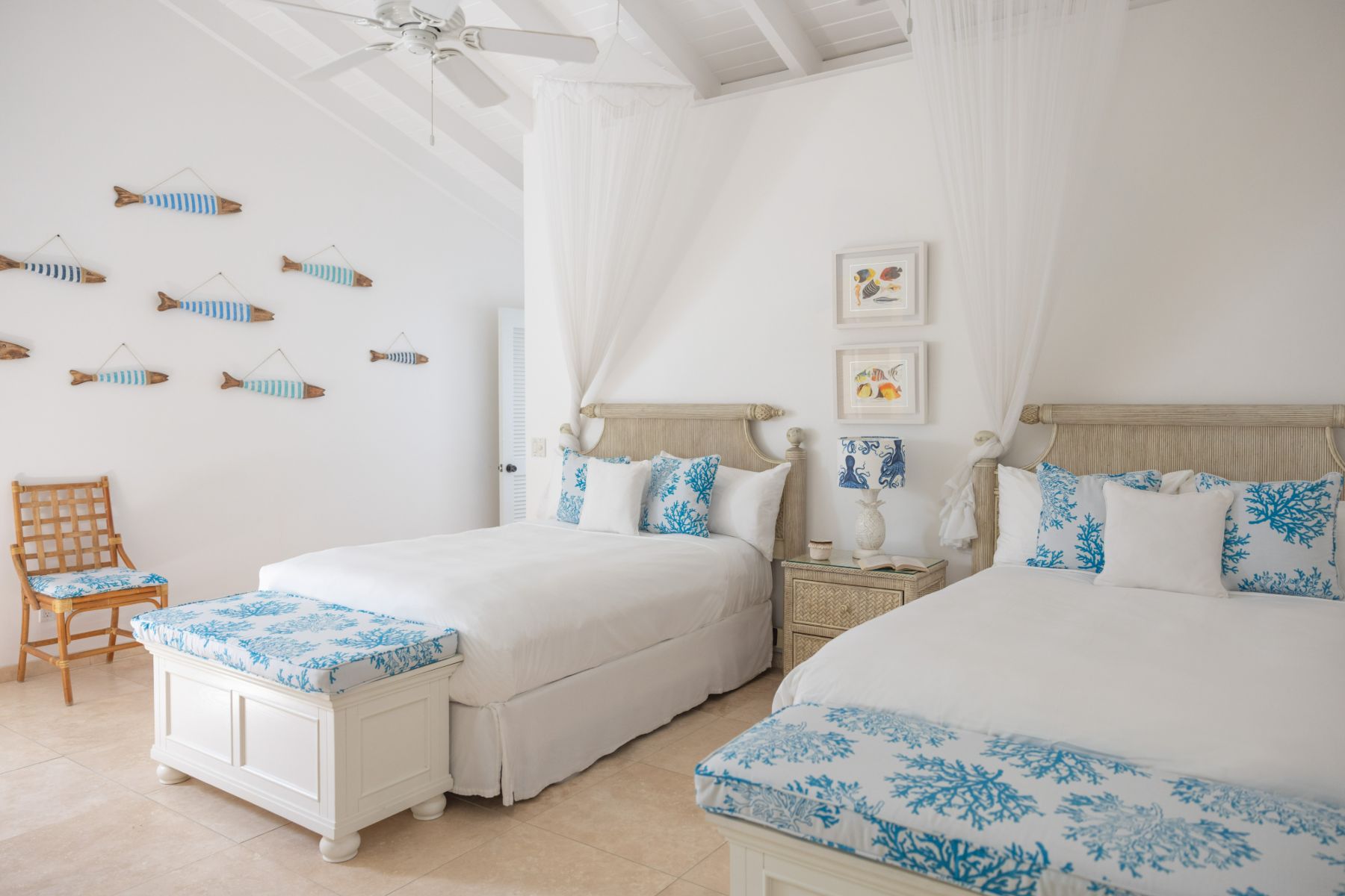 Twin Bedroom 2 at Sandy Cove, Jumby Bay in Antigua