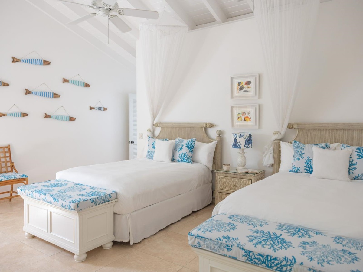 Twin Bedroom 2 at Sandy Cove, Jumby Bay in Antigua
