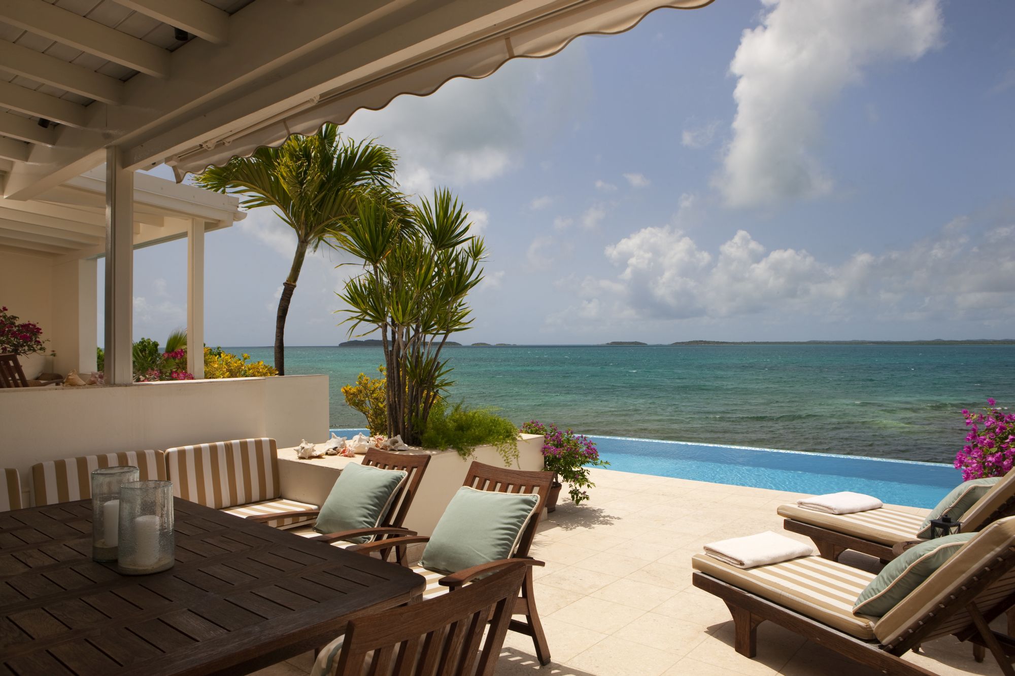 Sun bathing terrace at Seabreeze, Antigua