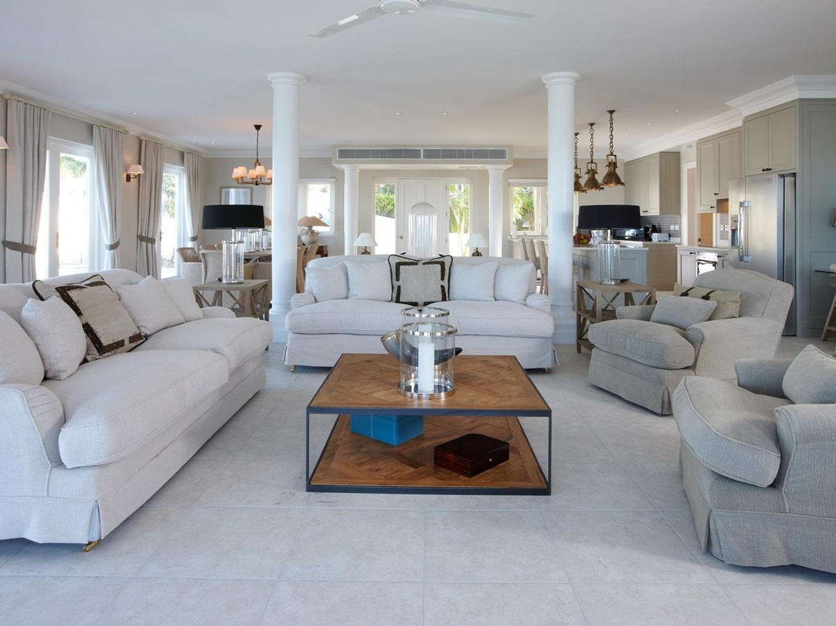 The lounge at Turtle Cottage in Antigua