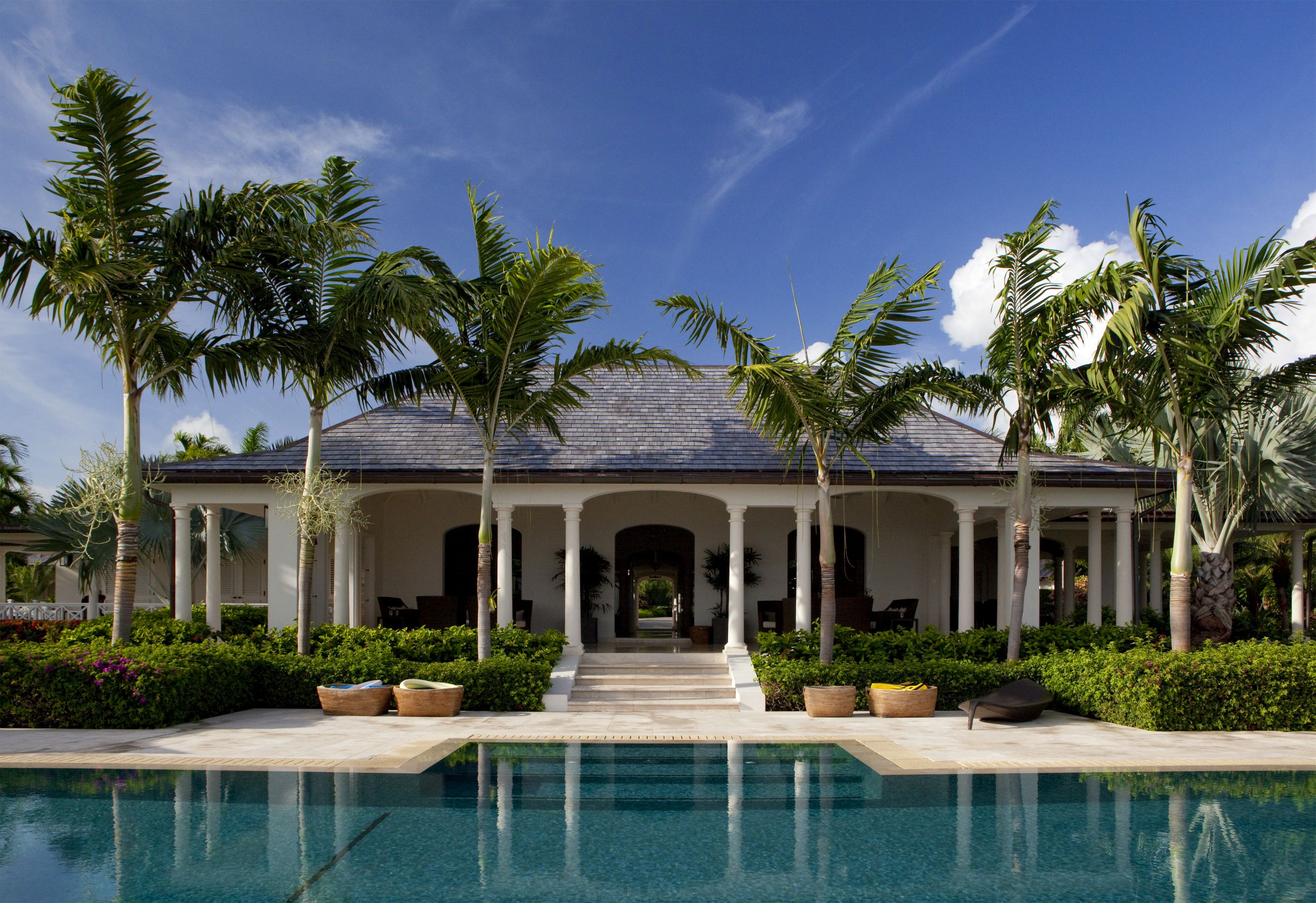 Pool and facade of Turtle Reef, Antigua