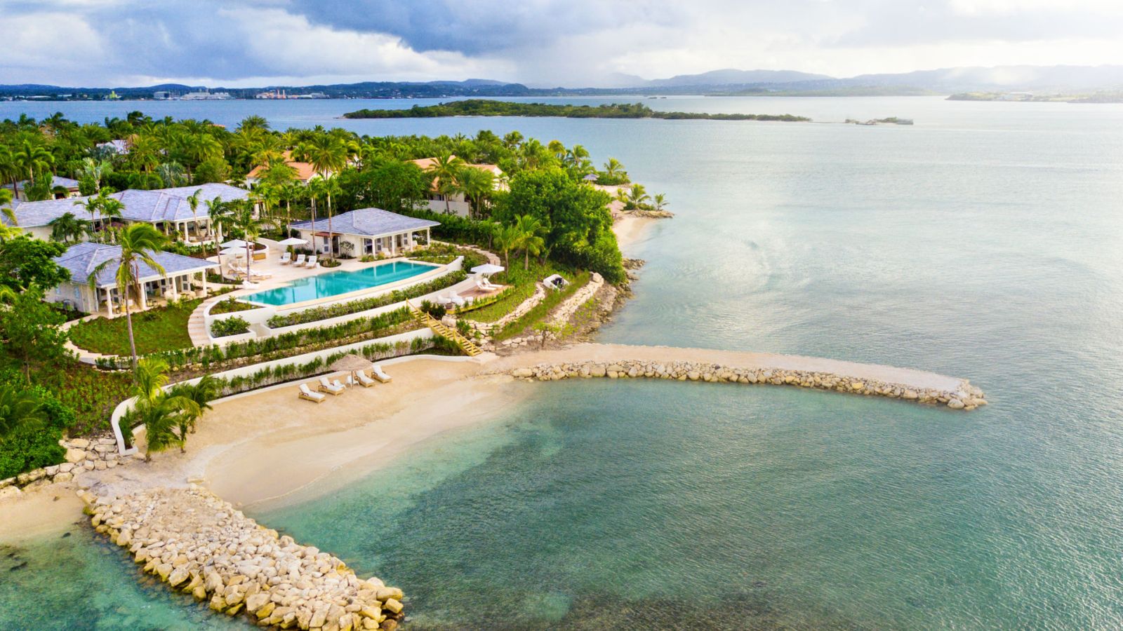 Aerial view of Calabash-Jumby Bay in Antigua