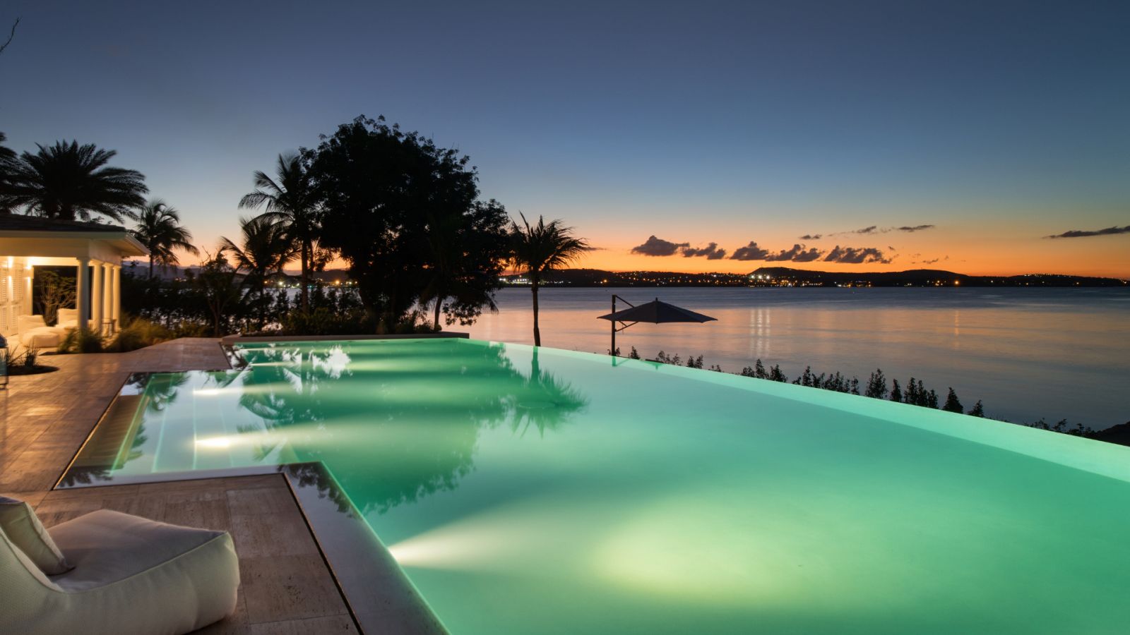 Pool at night- Calabash-Jumby Bay in Antigua