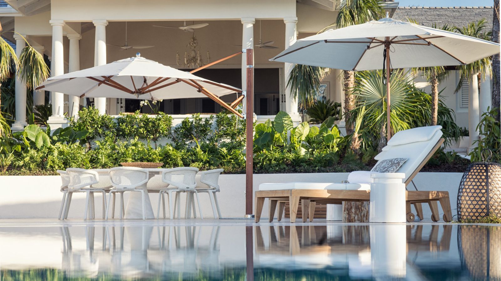 Pool recliners at Calabash-Jumby Bay in Antigua