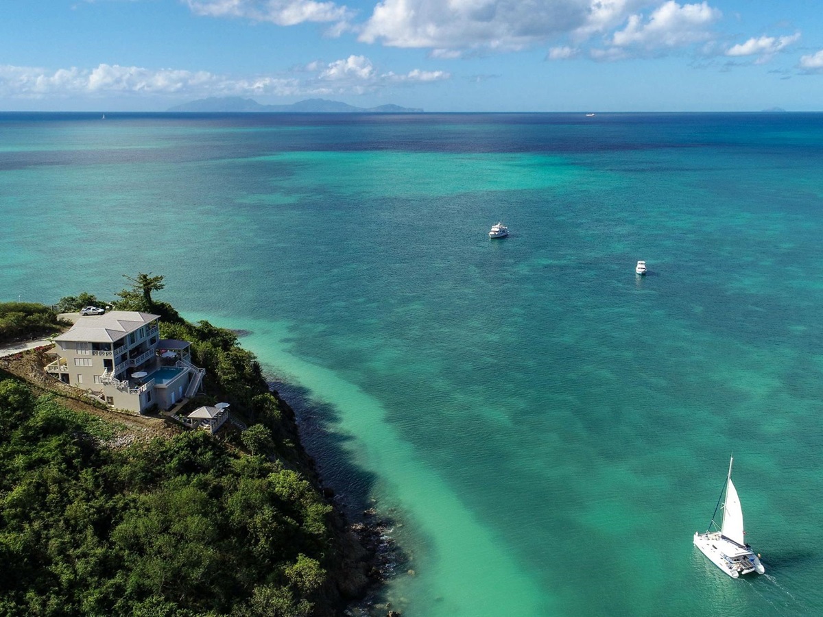 Aerial view of Villa Papillon