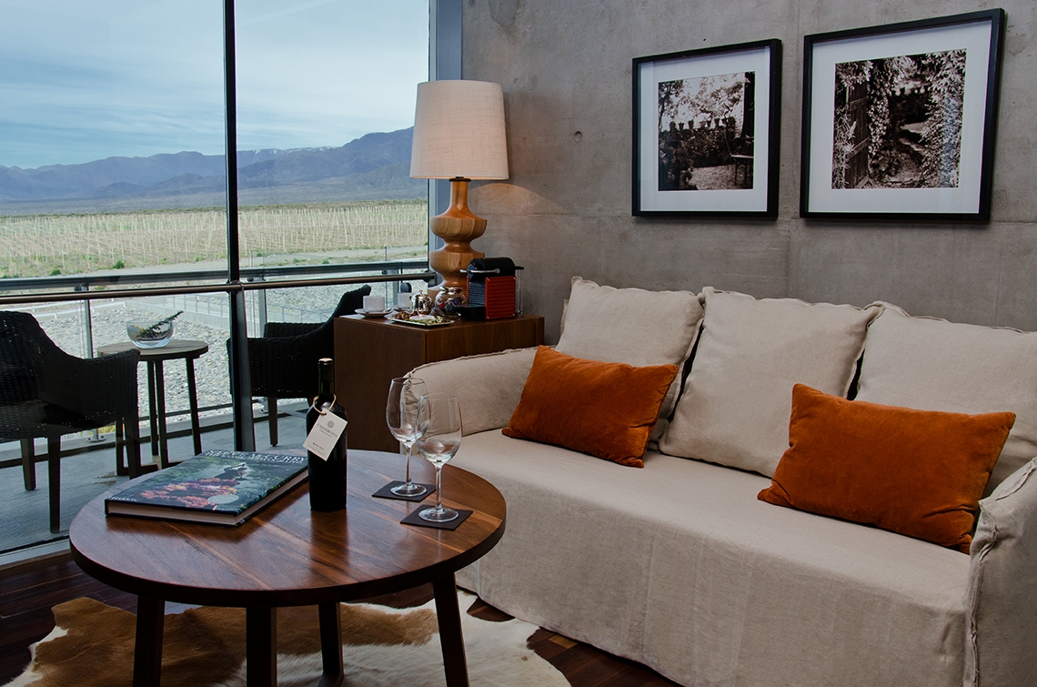 Lounge at Casa de Uco Vineyards and Wine Resort in Argentina