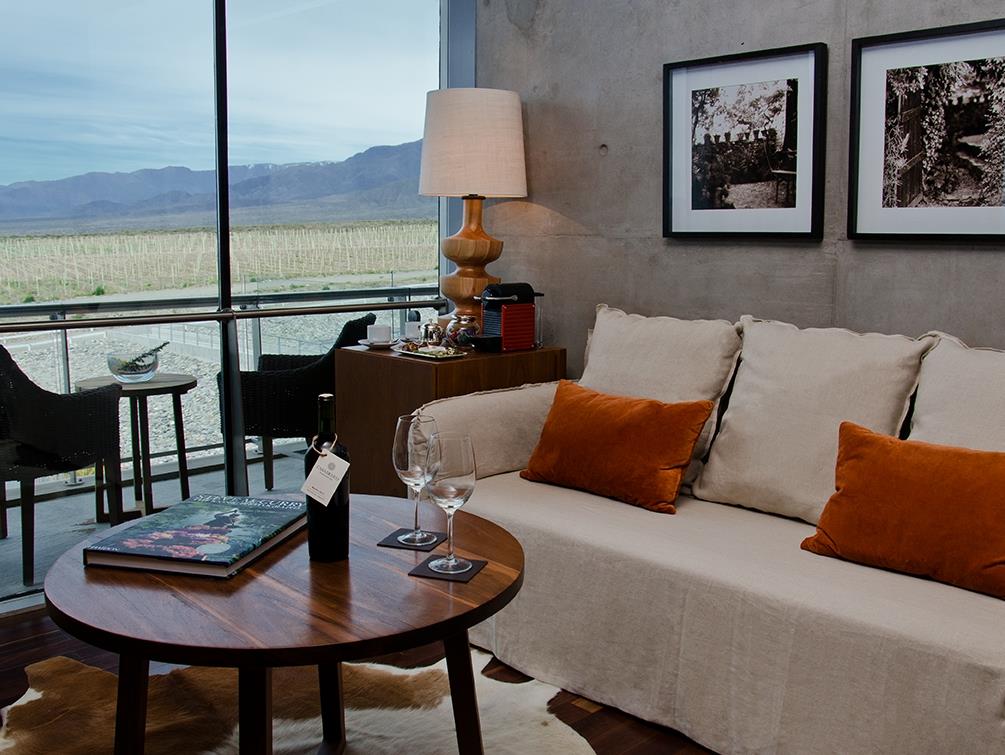 Lounge at Casa de Uco Vineyards and Wine Resort in Argentina
