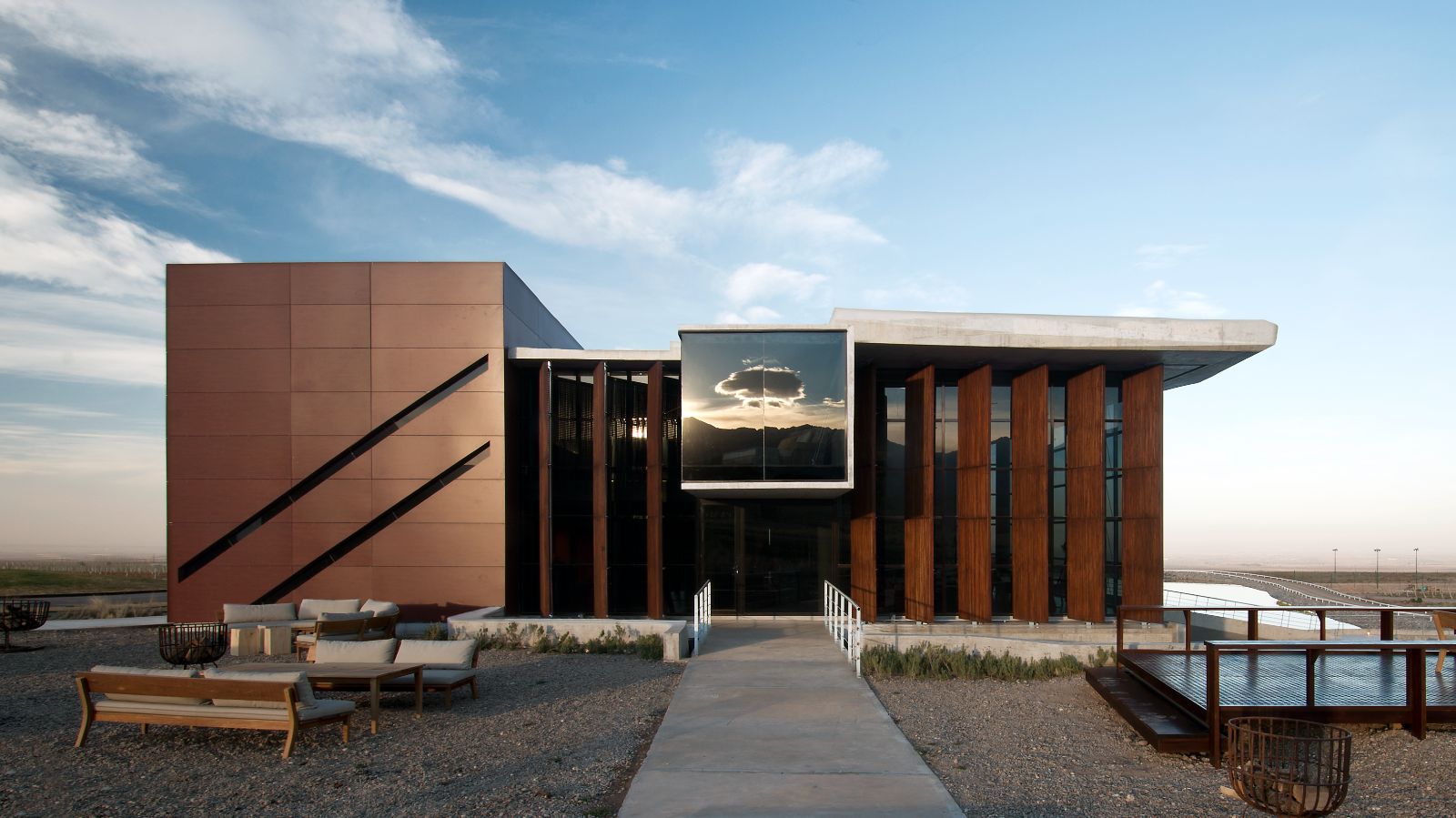 Exterior front view of Casa de Uco in Argentina
