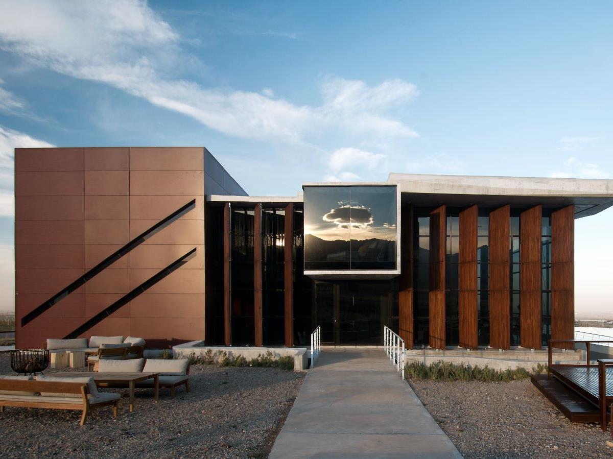 Exterior front view of Casa de Uco in Argentina