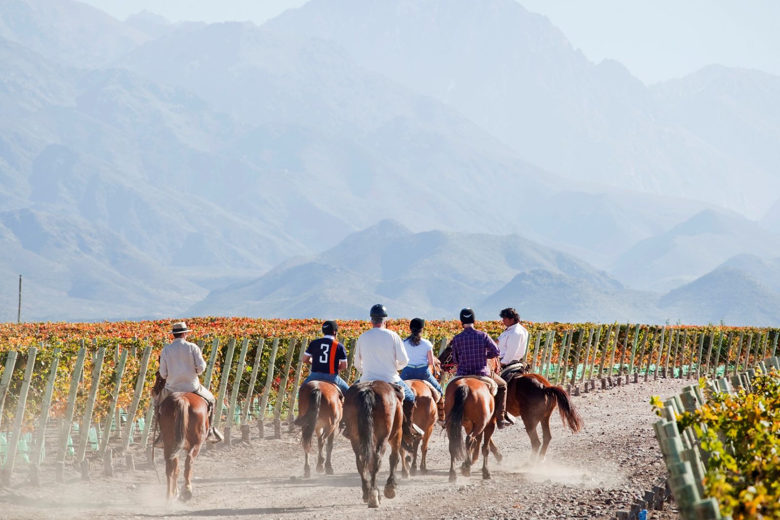 Riding on the grounds of Casa de Uco in Argentina
