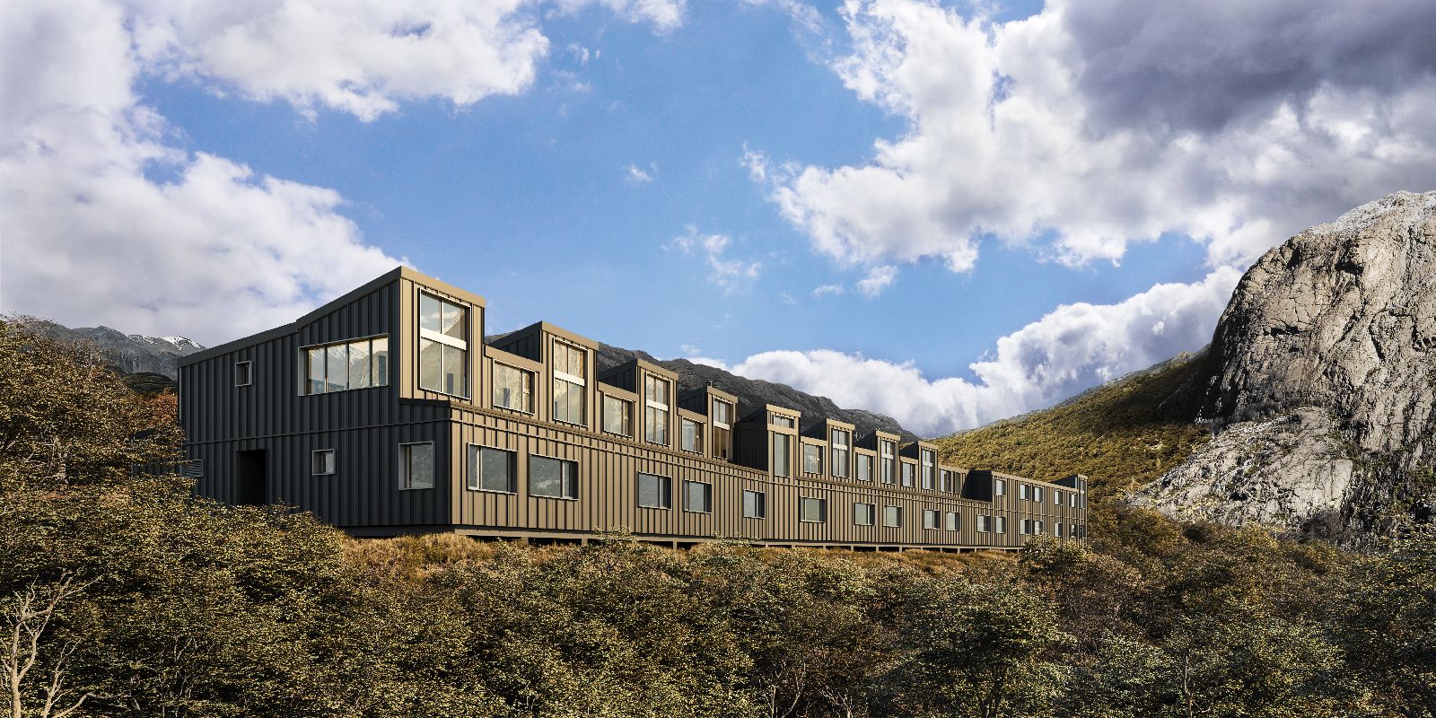 Exterior ofExplora El Chalten in Patagonia Argentina