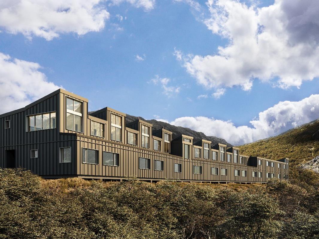 Exterior ofExplora El Chalten in Patagonia Argentina