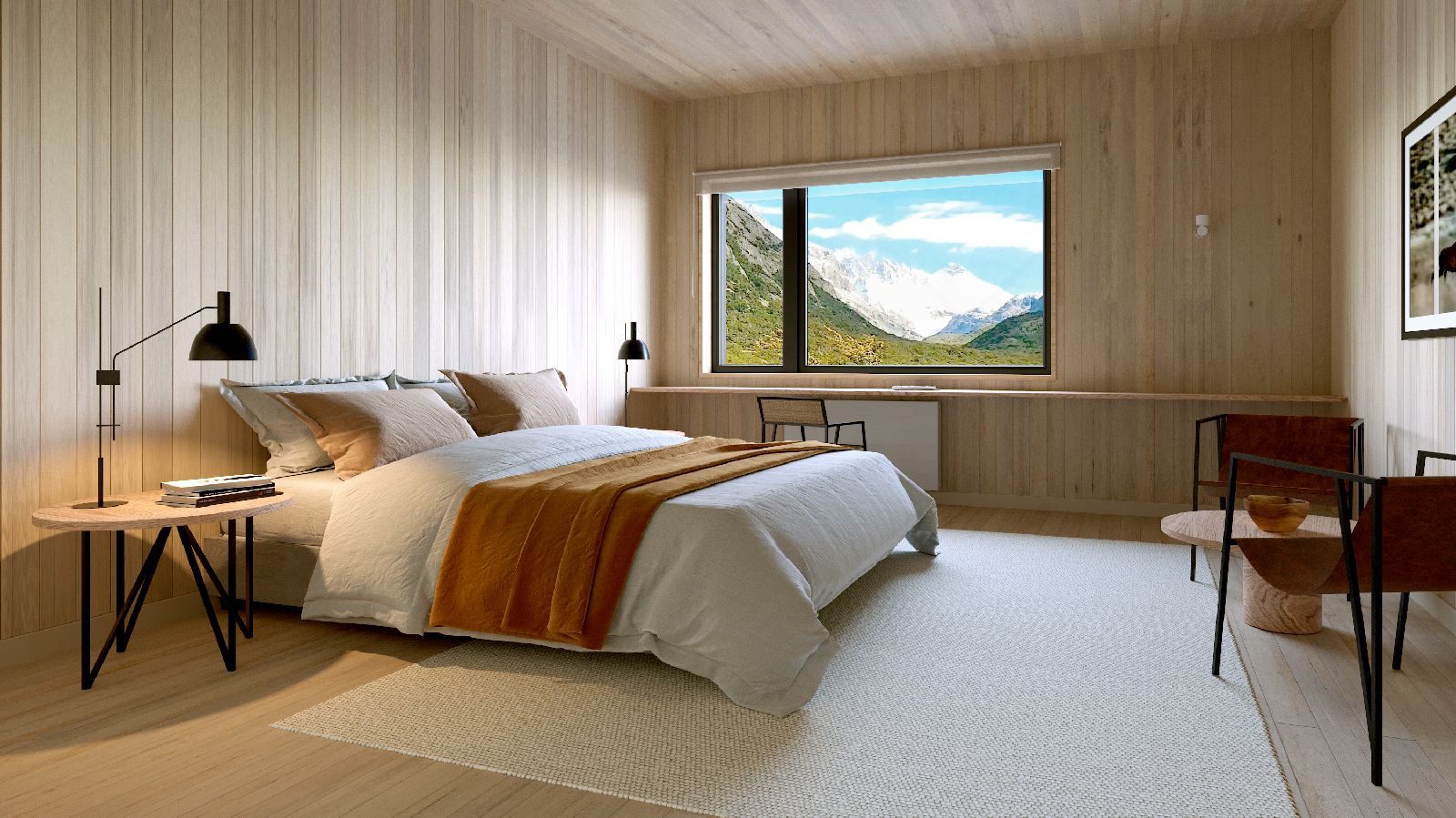 A guest room at Explora El Chalten in Patagonia Argentina