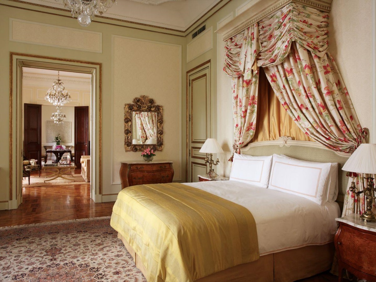 Gold guest suite bedroom at Four Seasons Buenos Aires in Argentina