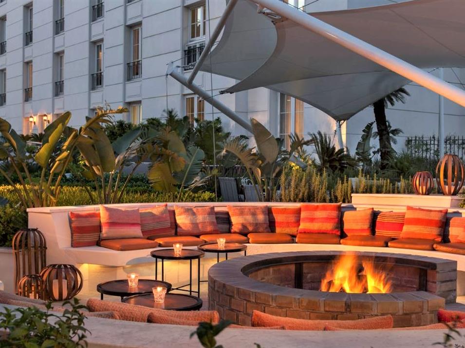 Outdoor terrace and firepit at the Four Seasons Buenos Aires