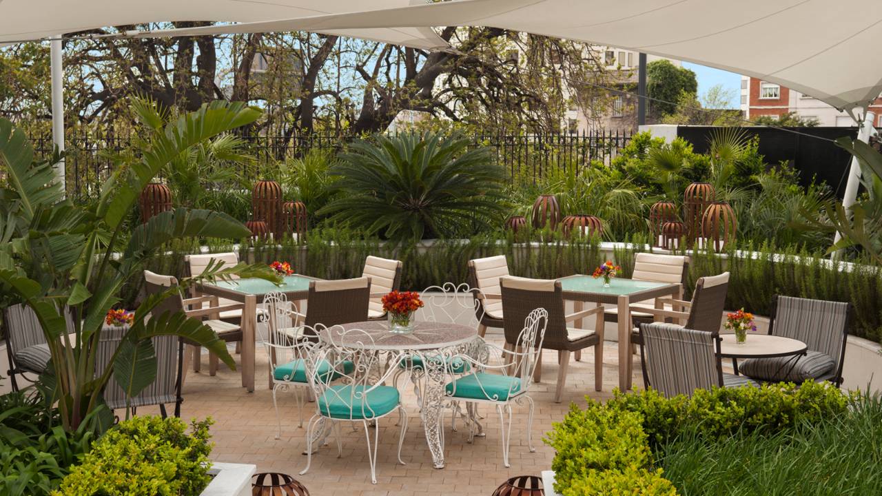 Outdoor dining at the Four Seasons hotel in Recoleta Buenos Aires