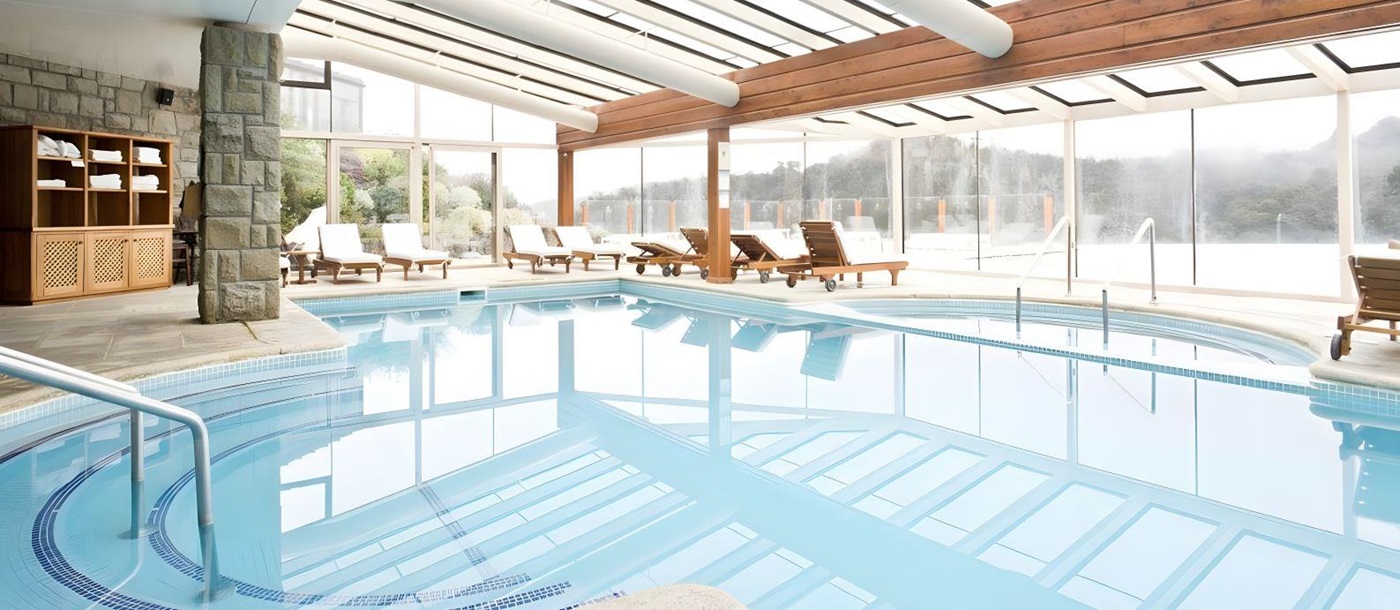 Indoor swimming pool at Llao Llao resort in Argentina