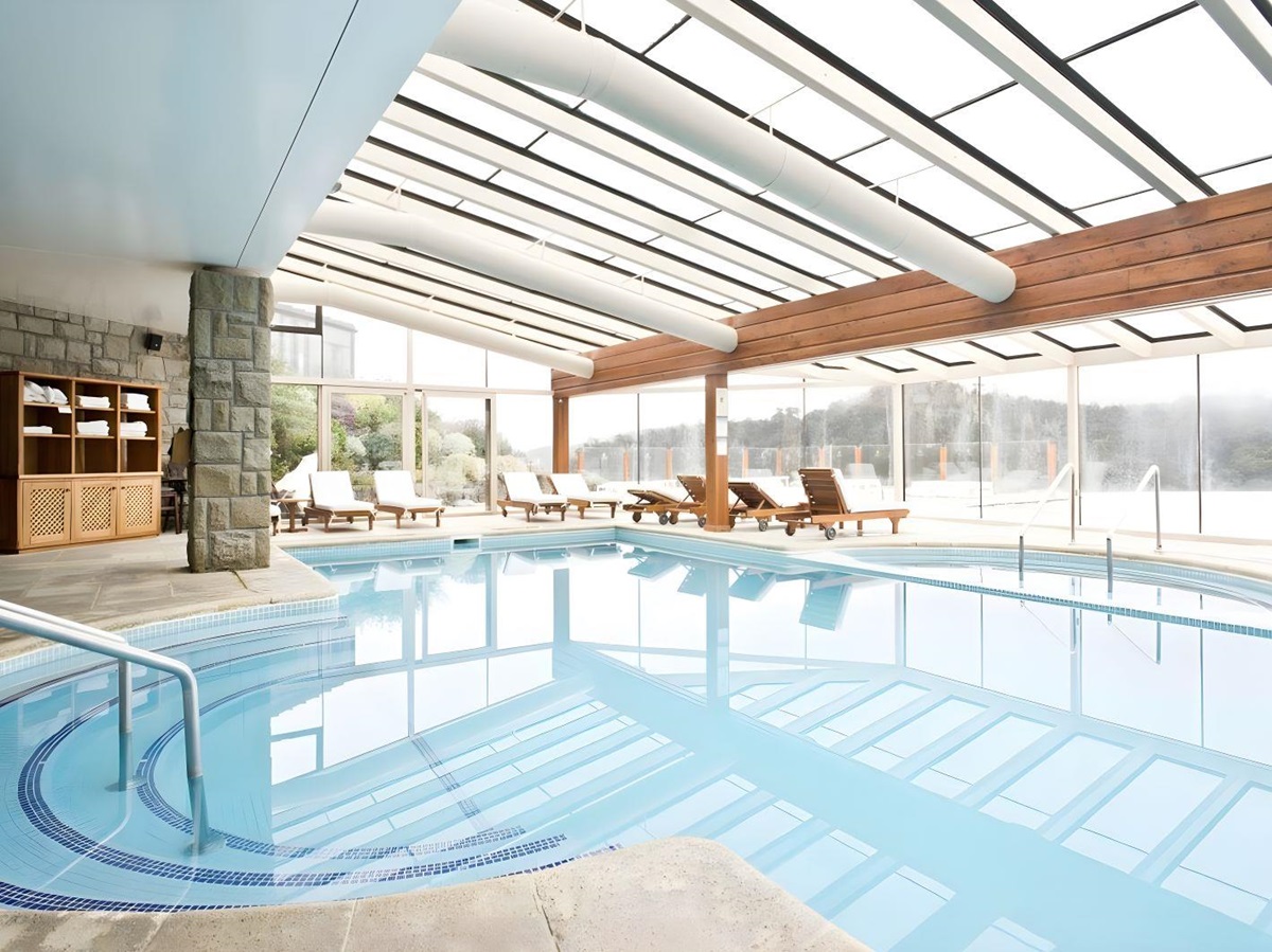 Indoor swimming pool at Llao Llao resort in Argentina